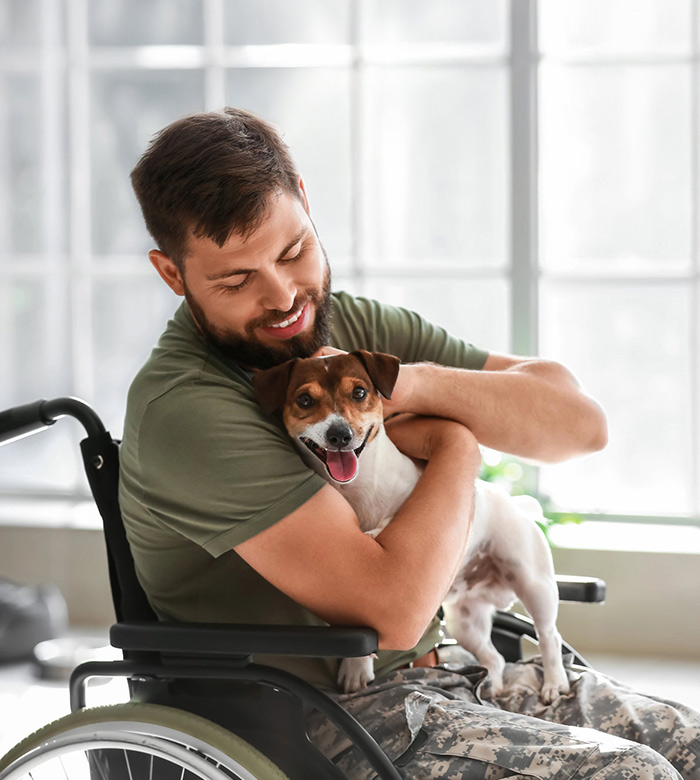 vet with dog